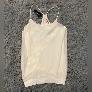 NWT Express Womens Layered Racerback Camisole Tank Top in cream white color